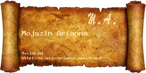Mojszin Arianna névjegykártya